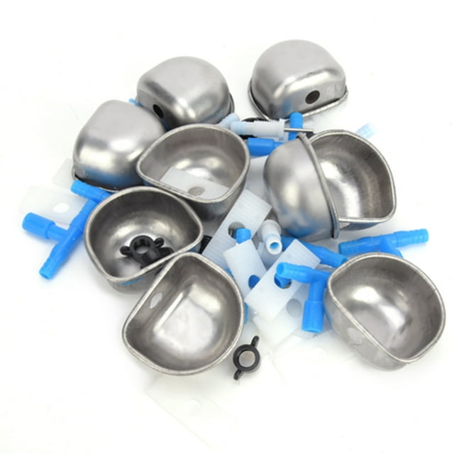 Juego de cuencos de agua para conejos de acero inoxidable, 10 juegos, accesorios de alimentación para zorros y martas