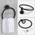 thumbnail image 2 of 1 Pack Anneau Porte-Serviettes Noir Mat pour Salle de Bain, Support Mural en Acier Inoxydable Robuste, 2 of 3
