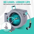 thumbnail image 3 of HAUSHOF Retractable Garden Hose Reel 1/2” x 130 ft, Auto-Lock at Any Length, Slow Return System, Wall Mounted and 180° Swivel Bracket for Outside Water, 3 of 9