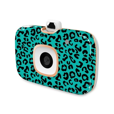 Skin Decal Wrap Compatible With HP Sprocket 2-in-1 Photo Printer Sticker Design Teal Leopard