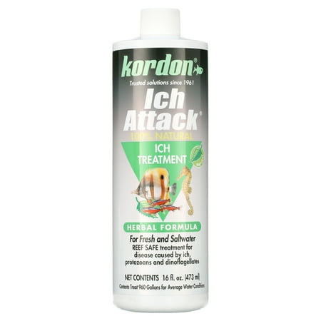 Kordon Ich Attack Natural Herbal Ich Treatment for Fresh and Saltwater Fish, 16 fl. Oz.