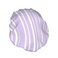 thumbnail image 2 of YFYANG Women's Double Waterproof Shower Cap, Purple Line Texture Reusable Hair Cap for All Hair Styles and Head Sizes, 2 of 9