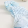 thumbnail image 5 of Baby Socks - Breathable Baby Socks Spanish Hollow Knit Mid Calf Socks with Bow for Girls Boys Spring Summer Comfortable Toddler, Socks for Children,Color: Blue Size: 0-2 Years, 5 of 9