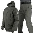 thumbnail image 4 of Traje impermeable de lana para invierno, conjunto de chándal para senderismo para hombre, chaqueta Softshell, chaqueta térmica para acampar, traje táctico, ropa de pesca, 4 of 5