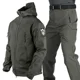 thumbnail image 4 of Traje impermeable de lana para invierno, conjunto de chándal para senderismo para hombre, chaqueta Softshell, chaqueta térmica para acampar, traje táctico, ropa de pesca, 4 of 5