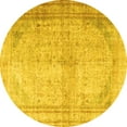 thumbnail image 1 of Ahgly Company Machine Washable Indoor Round Persian Yellow Traditional Area Rugs, 4' Round, 1 of 4