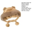 thumbnail image 4 of Grandest Birch Women Plush Hat with Bear Ears Soft Fuzzy Warm Thick Lace up Windproof Strap Autumn Winter Outdoor Cycling Girls Ear Cap Gift Choice Gift, 4 of 7