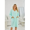 Richie House Women's Lightweight Long Fleece Bathrobe, Zip Front, Half