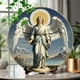 thumbnail image 4 of Belén Redondo de Madera con La Imagen de La Natividad y La Resurrección, Decoración Decorativa para Colgar En La Pared o para El Bautizo., 4 of 6