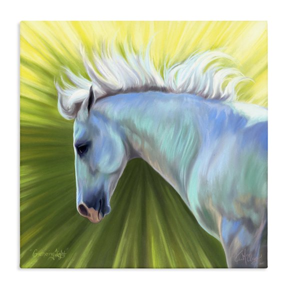Stupell Industries Eclectic Gathering Light Horse Canvas Art, 17 x 17, by Spirit Horse
