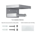 thumbnail image 6 of Toprema Toilet Paper Holder with Shelf Tissue Roll Hanger SUS304 Stainless Steel Rustproof Bathroom Hardware Screw Wall Mount or Self Adhesive - Silver, 6 of 7
