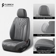 thumbnail image 5 of FLORICH Car Seat Covers Full Set, Luxury Design Seat Protectors, Universal Auto Interior Accessories Fit for Most Cars, Gray, 5 of 8