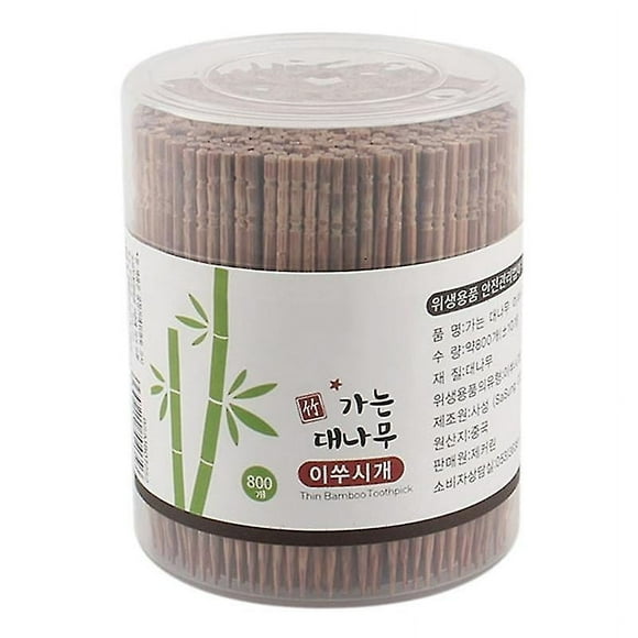 800pcs Disposable Carbonized Wooden Toothpicks Single-head Pointed Cocktail Pick