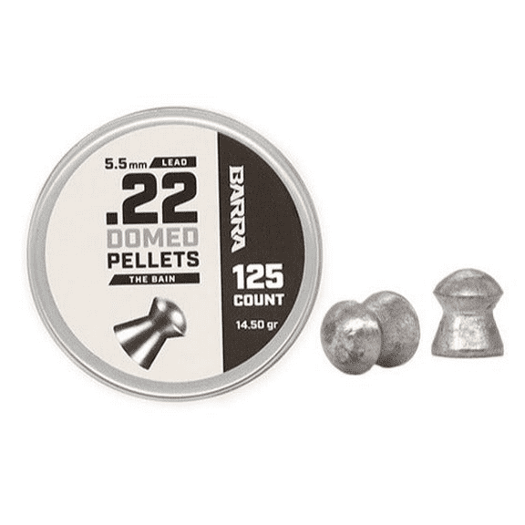 Barra Bain Dome Precision Pellets – 14.50 Grain, .22 Cal / 5.5 mm (125 Count)
