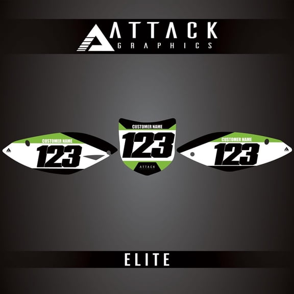 Attack Graphics Elite Number Plate Backgrounds for Kawasaki KX450F 2010