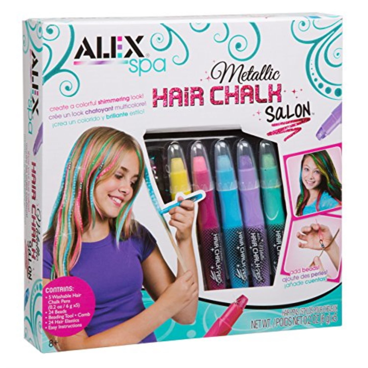 ALEX Spa Washable Metallic Hair Chalk Salon