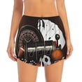 thumbnail image 2 of Yiaed Casino And Sports Print Women's Running Shorts with Liner 3 Zipper Pockets Elastic Workout Athletic Gym Yoga Shorts-Small, 2 of 7