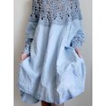thumbnail image 4 of Vestido de moda 2024 para mujer, vestido midi holgado de color sólido, vestido de retazos ahuecado de manga larga, atuendos para mujeres que viajan diariamente, 4 of 4