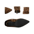 thumbnail image 3 of BLISSFUL STEP Women's Ankle Boots Faux Suede Pointed Toe Stiletto Heel Slouch Side Zipper Boots Leopard 8, 3 of 6
