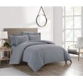 thumbnail image 6 of Chic Home Morgan Duvet Cover Set Contemporary Two Tone Striped Pattern Bed In A Bag Bedding - Sheets Pillowcase Pillow Sham Included - 5 Piece - Twin 68x90", Navy, 6 of 6