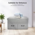 thumbnail image 4 of 31 Inches Folding Storage Ottoman with 2 Drawer, Storage Ottoman Bench Chest Foot Rest Stool, Grey, 4 of 8