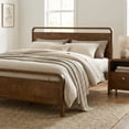 thumbnail image 3 of Roundhill Furniture Eldren Wood Platform Bed in Walnut Finish, King, 3 of 11