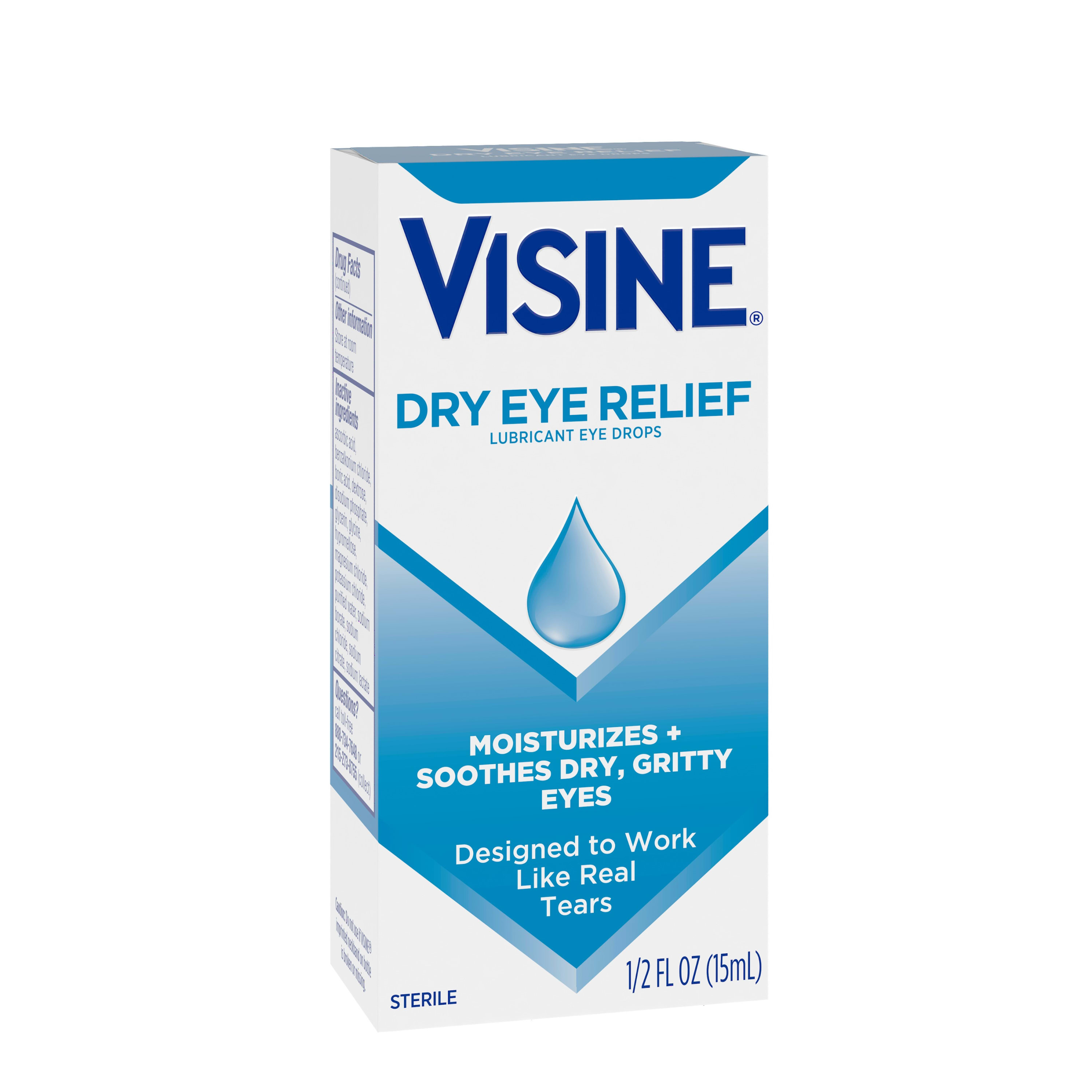 Visine Dry Eye Relief Lubricating Eye Drops for Dry Eyes, 0.5 fl. oz - image 5 of 15