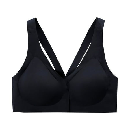 Xiaoxatg Women s Seamless Wire Push Up Bra With Side Support And Front Closure Solid Color Women s Wireless Bras