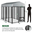 Waleaf 8x4x6 FT Outdoor Dog Kennel for Large Dogs,Large Dog Kennel