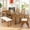Natural+White, variant on Harper & Bright Designs Farmhouse Counter Height Dining Table Set for 4, 5 Pieces Solid Wood Kitchen Table Set with 3-Tier Storage Shelves and 4 Upholstered Chairs, Natural+White