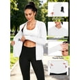 thumbnail image 4 of NELEUS Womens UPF 50+ Hooded Athletic Jackets High Collar Full Zipper with Thumb Holes Ponytail Hole and Pockets,White,US Size L, 4 of 11