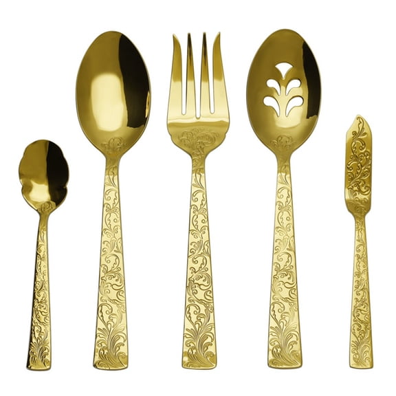 Ricci Argentieri Parisian Garden Gold 5pc. Hostess Set
