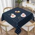 thumbnail image 6 of Square Tablecloth 52 x 52 Inch, Navy Blue Plaid Kitchen Square Table Cloth Washable Tablecloths Decorative Tablecover for Dining, Party, Buffet, Wedding, 6 of 8