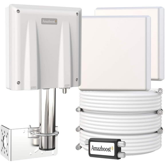 Amazboost A6 Cell Phone Signal Booster for Home Office,Cell Phone Booster Up to 8,000 sq ft | All U.S. Carriers 5G 4G 3G-Compatible with Verizon, AT&T, T-Mobile, Sprint & More | FCC Approved