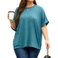 thumbnail image 2 of Short Sleeve Women Oversized T-Shirt Summer Casual Loose Tee Tops, 2 of 5