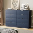 thumbnail image 4 of Navy Blue Dresser for Bedroom, Modern Dresser with 8 Drawers and Smooth Slides, Wide Chest of Drawers with Golden Handles for Bedroom, Closet, 15.7" D x 55" W x 37.4" H, 4 of 14