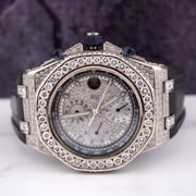 Audemars Piguet Royal Oak Offshore 42mm Chrono Steel Watch Iced Out 15ct Diamond