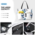 thumbnail image 2 of Wukai Blue Flying Butterflies Print Zipper Bag,large Beach Tote Bag,Waterproof Sandproof Bag,Grocery and Picnic Tote Travel Bag, 2 of 5