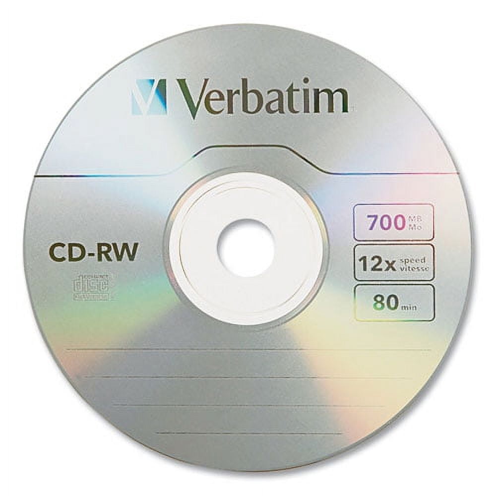 Cd-Rw High-Speed Rewritable Disc, 700 Mb/80 Min, 12x, Slim Jewel Case, Silver, 10/pack | Bundle of 2 Packs