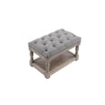 thumbnail image 5 of American Home Classic Athena 17" Solid Wood and Fabric Stool in Frost Gray, 5 of 6