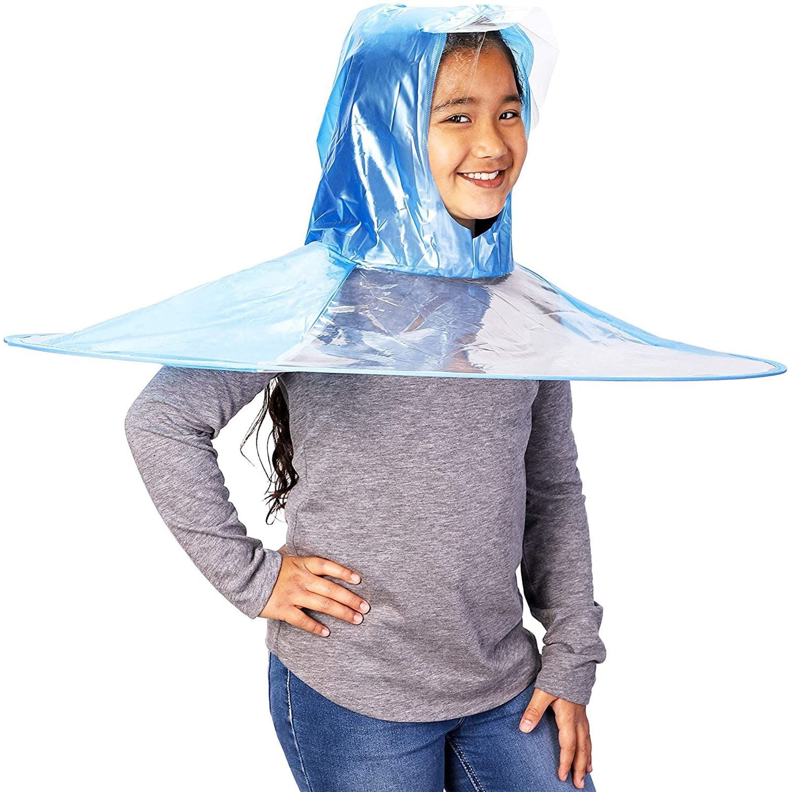 Waterproof Hands Free Umbrella Rain Hat Headwear Cap Foldable UFO Umbrella Cap 11.5 Inches 