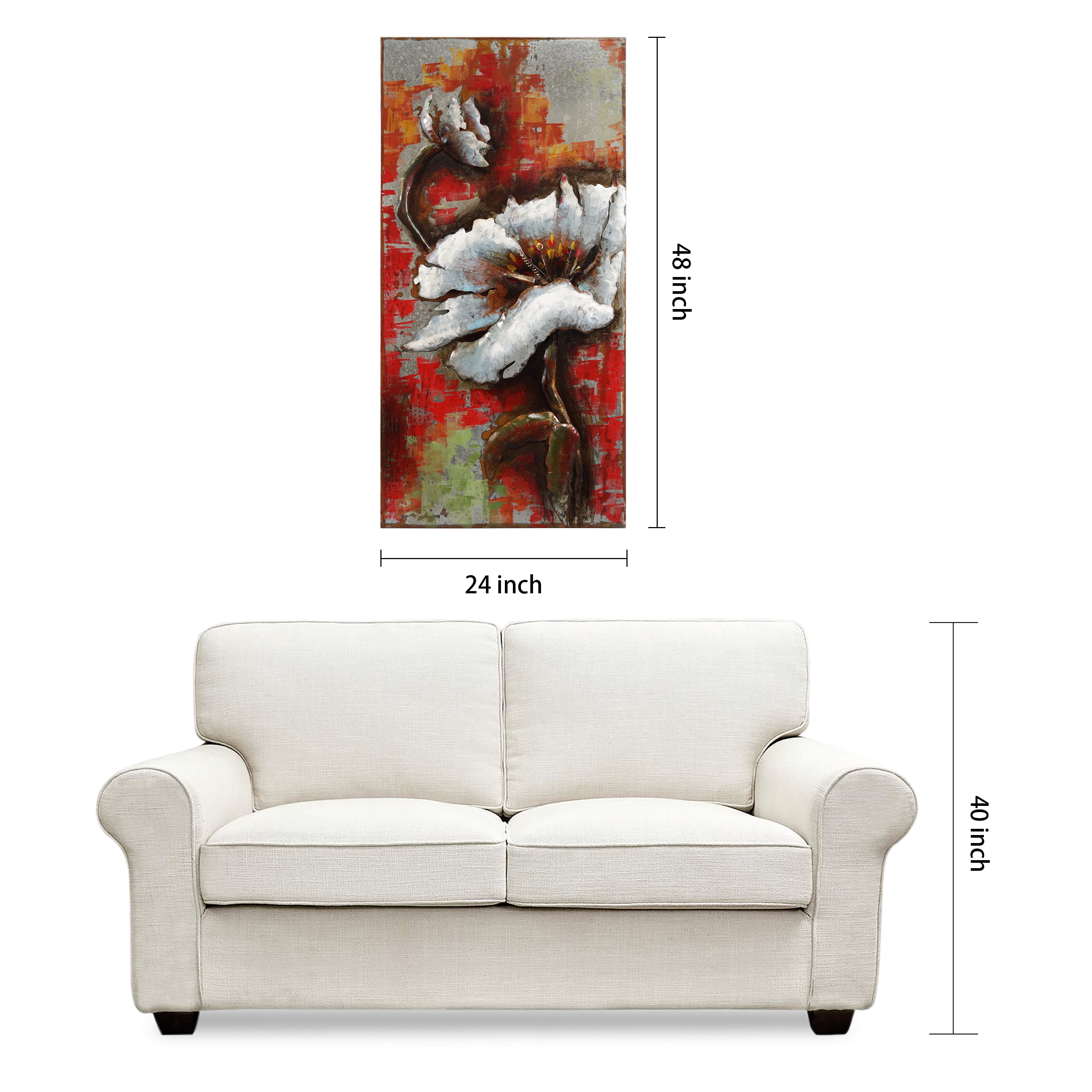 Empire Art "Garden Rose 2" Mixed Media Iron Hand Painted Dimensional Wall Décor