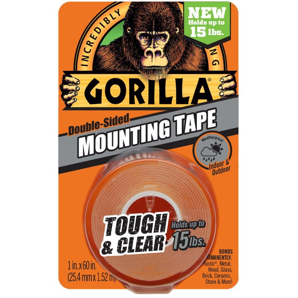 Gorilla 6065001 Mounting Tape Clear, 3 PACK