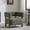 Olive Green + Walnut + Boucle + Rubber Wood, variant on Boucle Upholstered Accent Arm Chair, with Rubber Wood Legs, Modern Cozy Single Sofa Chair, for Living Room Bedroom, Wheat