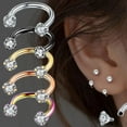 thumbnail image 2 of ATJIA Stainless Steel 8mm Horseshoe 16G Lip Nose Ring Set Body Piercing Cartilage Helix Tragus Earrings for Women Men, 2 of 6