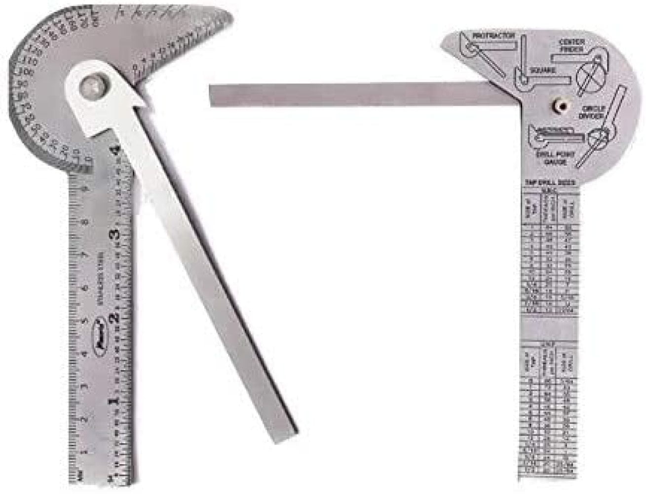 Engineers Protractor Square Rule Gauge Centre Finder Divider Drill Point Tool 