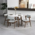 thumbnail image 4 of Pemberly Row 5-Piece Mid-Century Dining Set with 4 Fabric Dining Chairs in Grey, 4 of 6