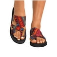 thumbnail image 4 of Summer Slippers for Women Boho Versatile Casual Open Toe Slip-on Colorful Slides Women Footwear Comfortable Outdoor Walking Beach Shoes Multicolor 7, 4 of 5