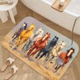thumbnail image 2 of 1pc Horses Pattern Absorbent Non-Slip Bathroom Thickened Flannel Rug Decor,Soft,Quick Drying,Suitable For Indoor/outdoor Use,Bathrooms,Bedrooms,Kitchens,Terrace,Laundry Rooms,16"x24", 2 of 9