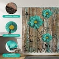 thumbnail image 2 of Rustic Barn Door Floral Shower Curtain, Vintage White Daisy Butterfly Teal Brown Countryside Western Bathroom Curtain Sets, Waterproof Fabric Farmhouse Decor 72 X 72 Inch (Green Teal), 2 of 5